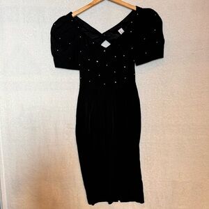 Kamisato Geary Roark Vintage black cocktail dress size 4
